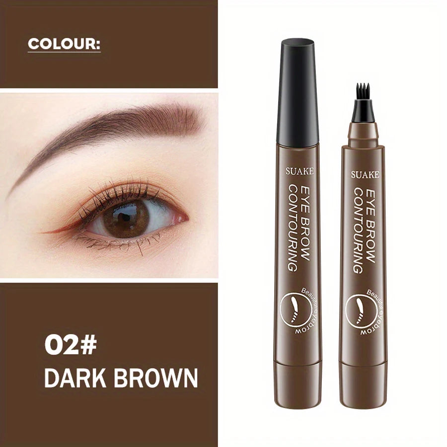 Waterproof Eyebrow Pen – Microblading 4-Tip Pencil for Natural Brows