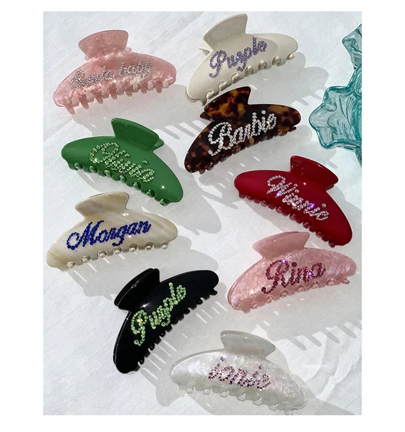 Personalized Name Hair Claw Clip for Women – Handmade Acrylic Hairpin