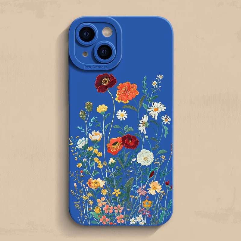 Embossed Floral Pattern Soft Case for iPhone