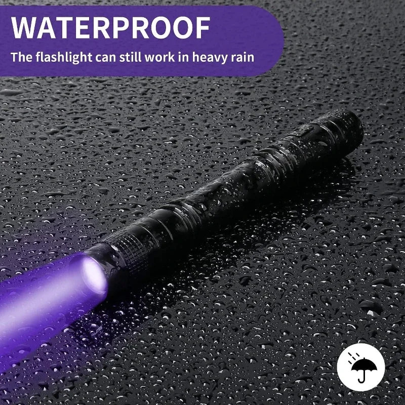 UV Flashlight 395nm – Mini Ultraviolet Torch with Pen Clip (Pet Urine & Scorpion Detector