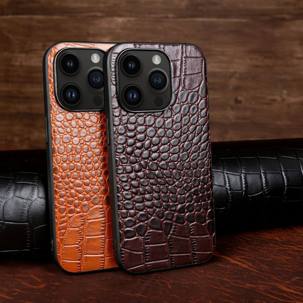 Genuine Leather Alligator Pattern Case for iPhone