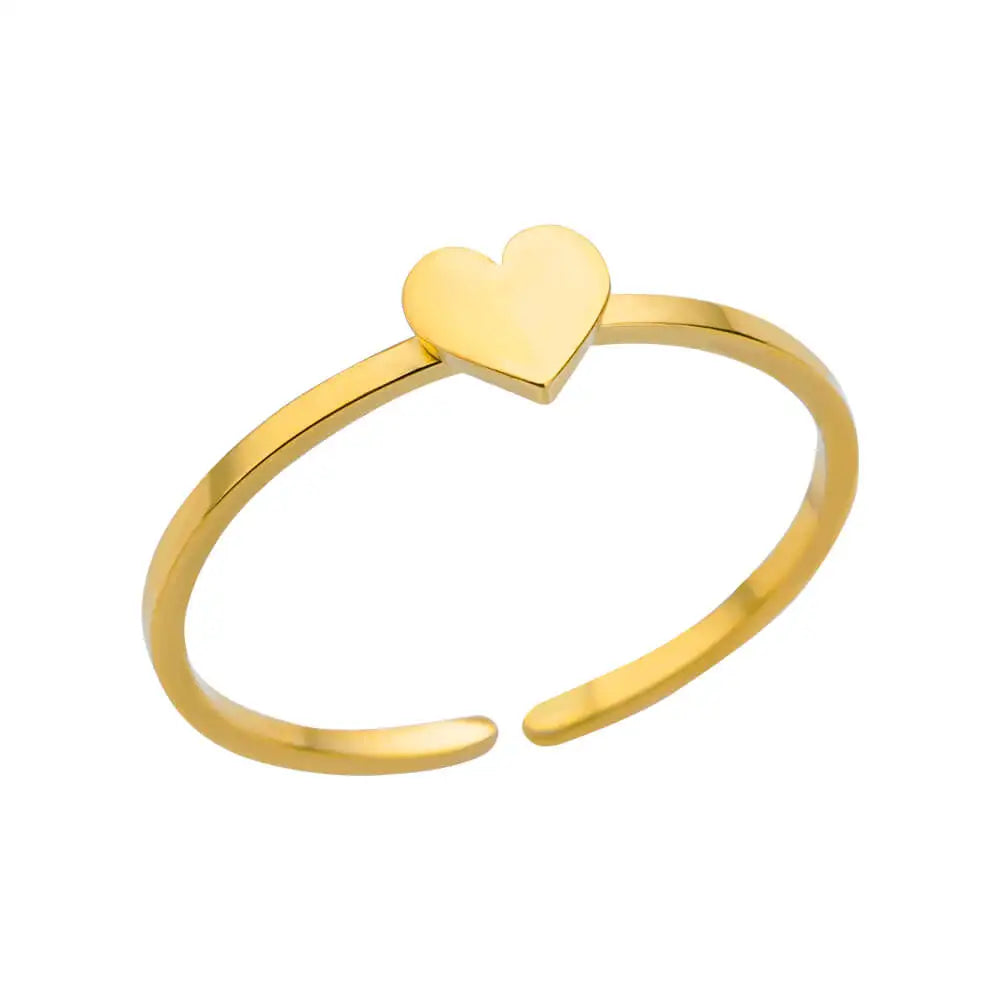 316L Stainless Steel Gold Rings – Luxury Adjustable Women’s Jewelry