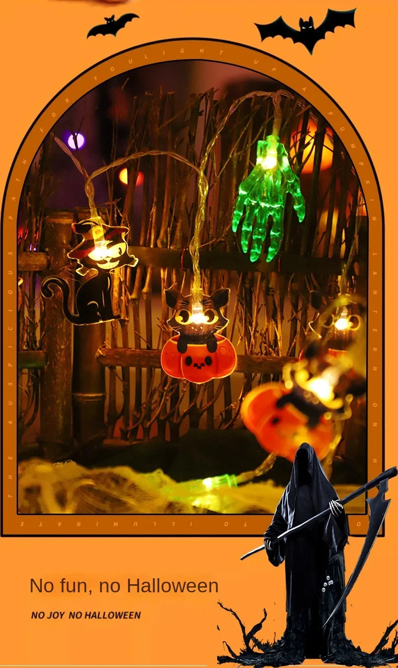 Halloween LED Pumpkin String Lights Bright, Festive, and Perfect for Any Halloween Setup