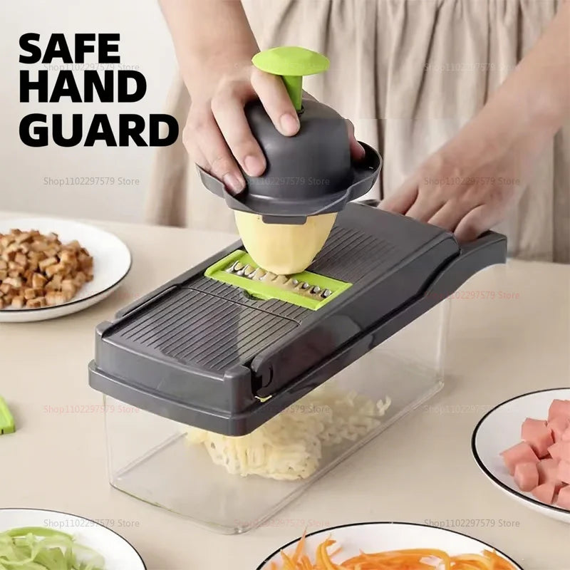 14-in-1 Vegetable Cutter – Multi-Function Slicer, Grater & Chopper
