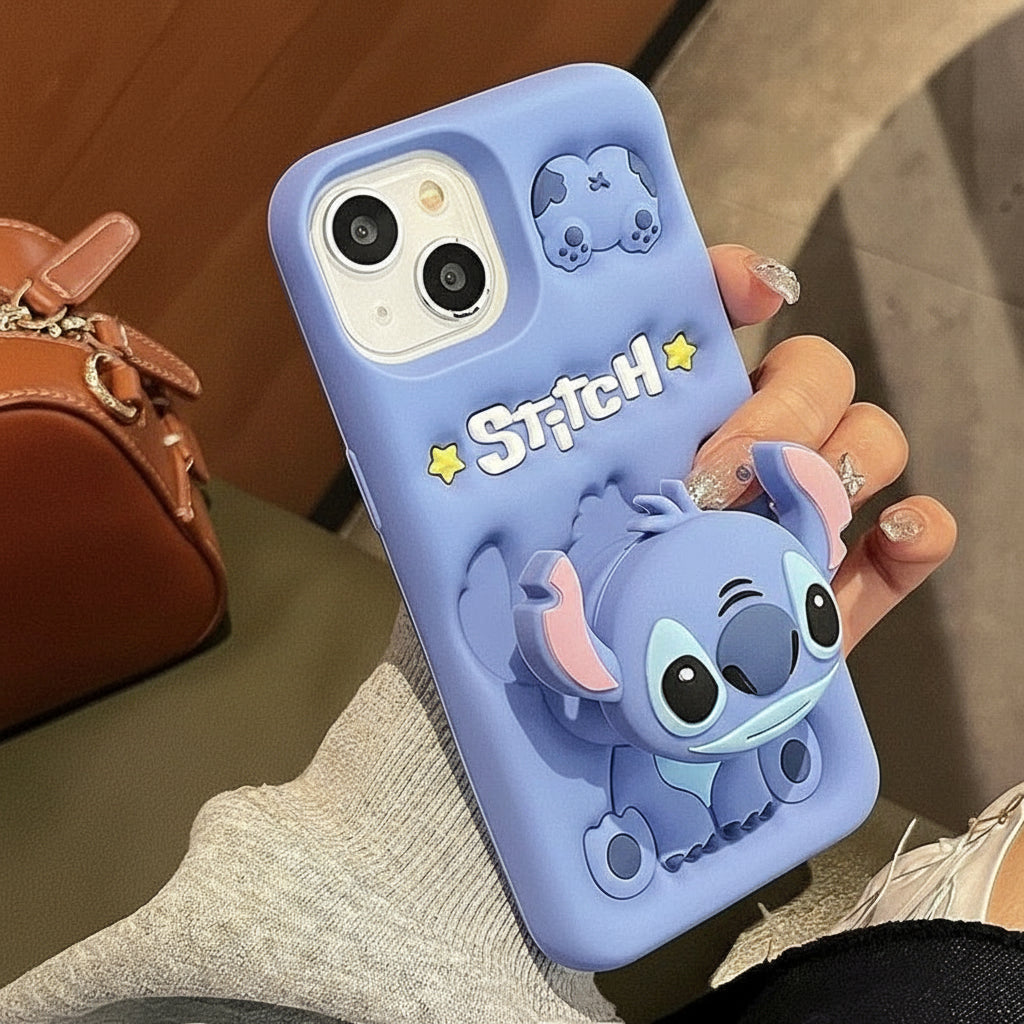 3D Cartoon Silicone Case for iPhone – Soft Shockproof Grip Cover
