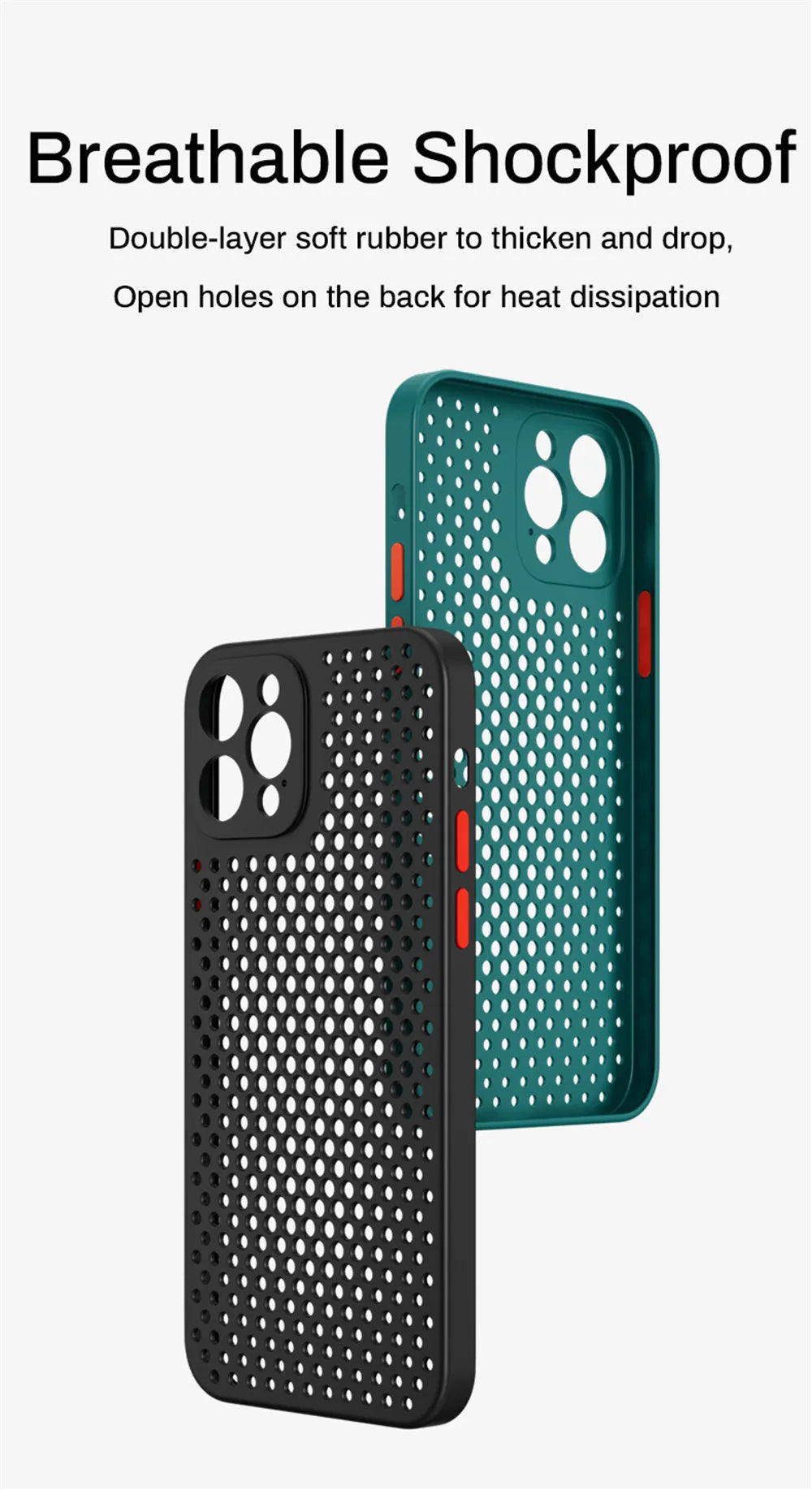 Breathable Cooling Silicone Protective Case for iPhone