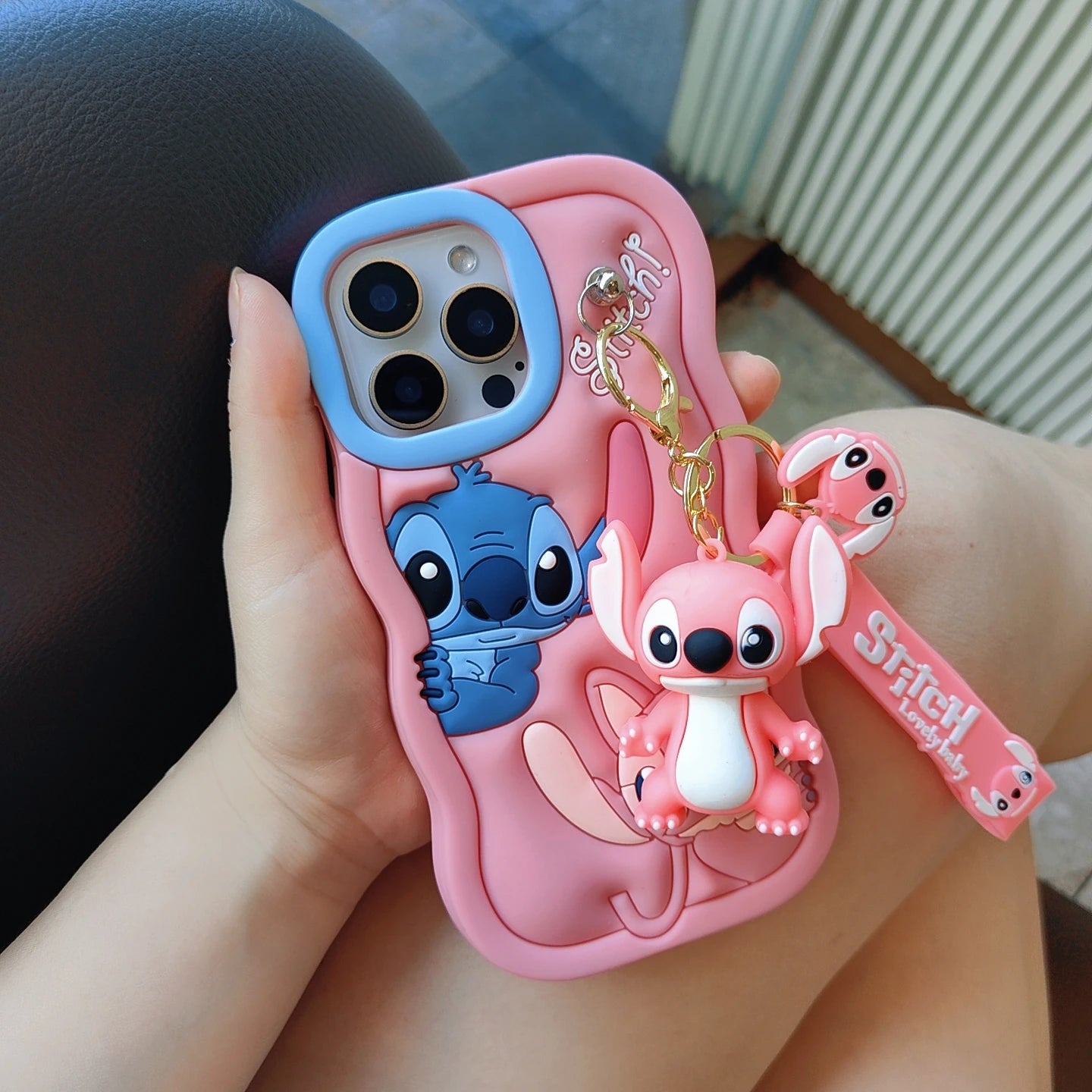3D Cartoon Silicone Case with Keychain for iPhone – Cute Soft Shockproof Cover