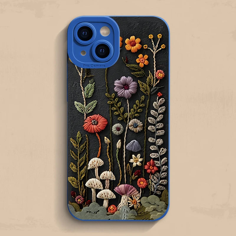 Embossed Floral Pattern Soft Case for iPhone