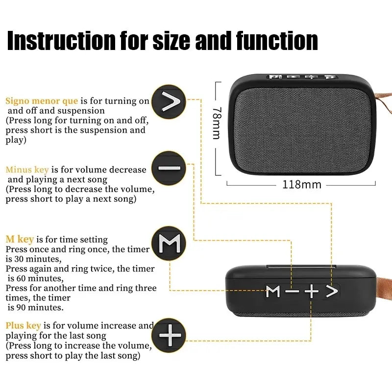 Portable Bluetooth 5.0 Mini Speaker – Outdoor Wireless Loudspeaker with HiFi 3D Stereo Sound