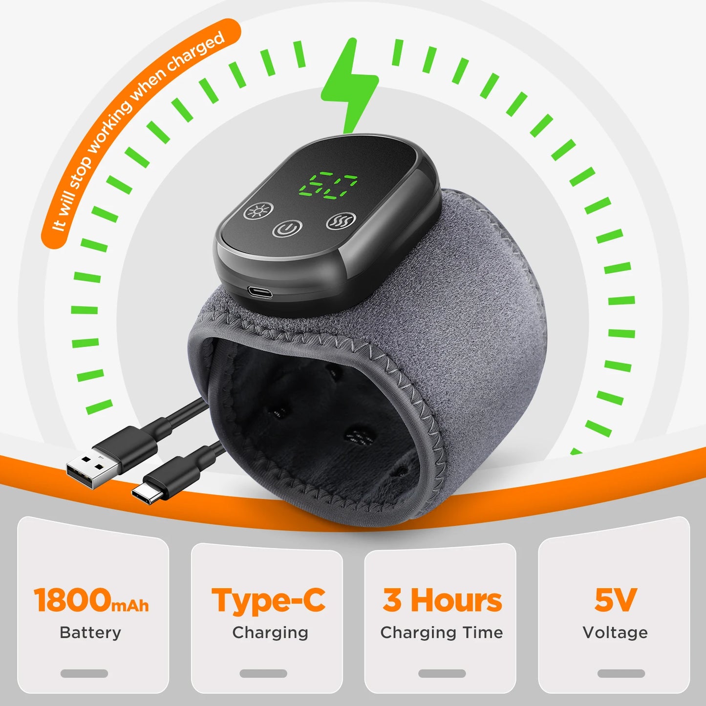Electric Ankle & Wrist Massager – Hot Compress & Vibration Support