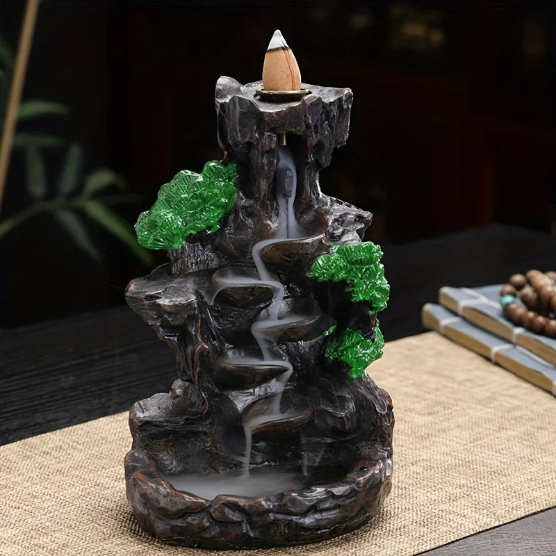 Mountain Waterfall Backflow Incense Burner – Aromatherapy and Home Decor