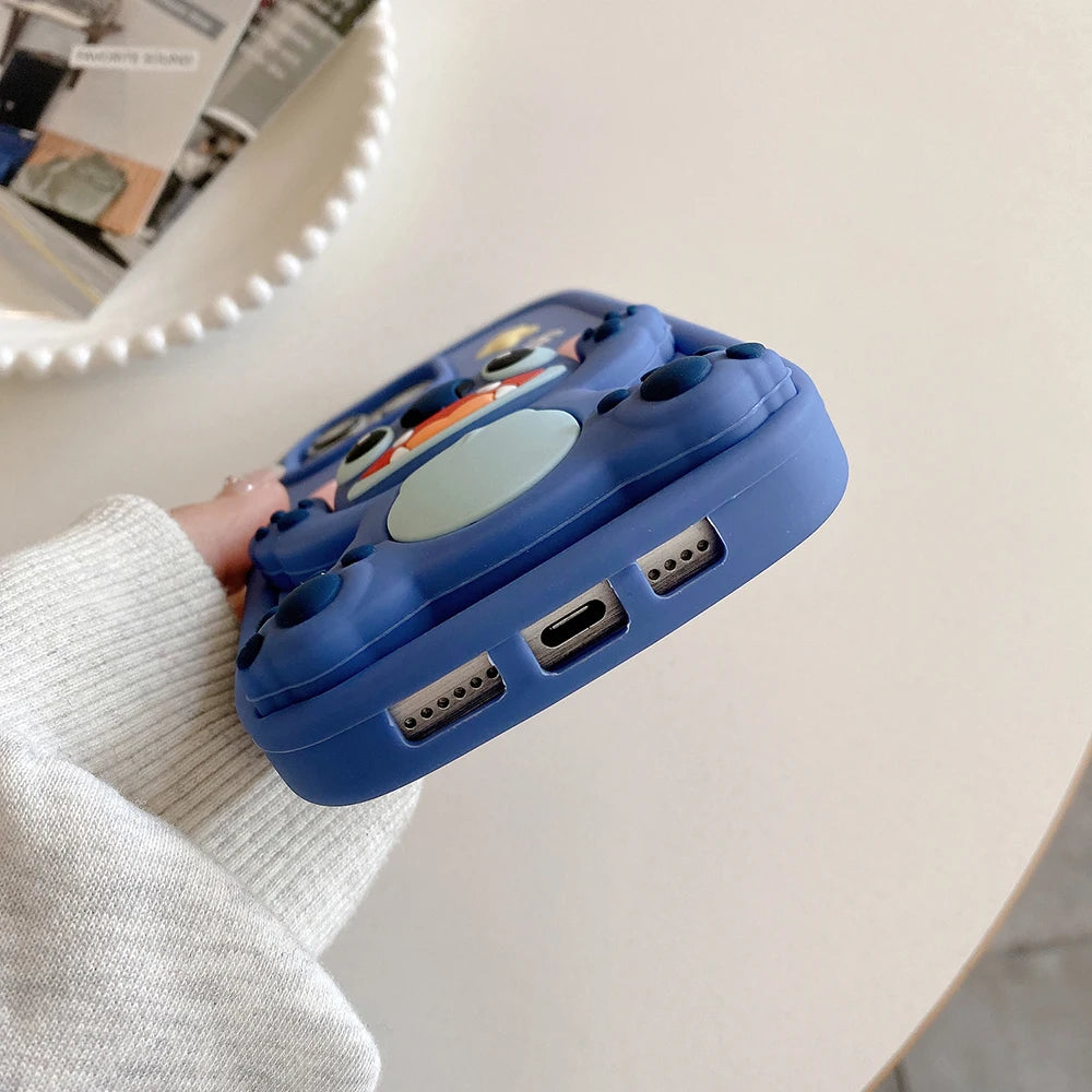 Cute 3D Stitch Cartoon Silicone Phone Case for iPhone Models