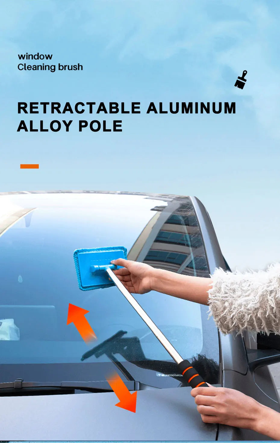 Car Windshield Defogging Brush – Telescopic Handle