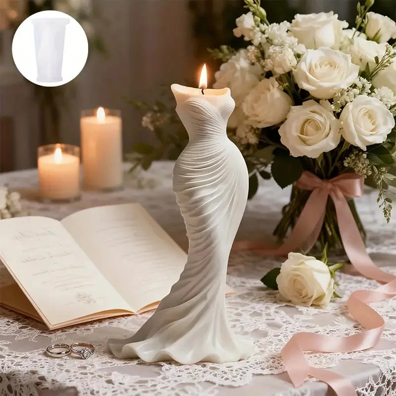 Fishtail Dress Mold Candle – Elegant Decorative Candle for Weddings and Home Decor