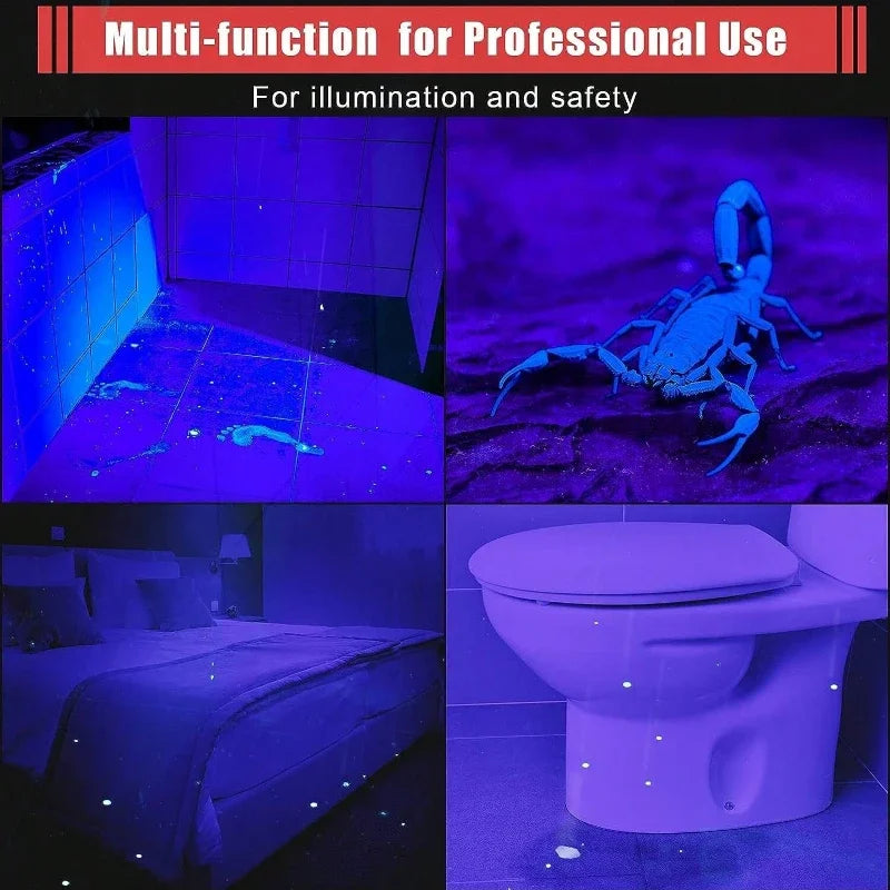 UV Flashlight 395nm – Mini Ultraviolet Torch with Pen Clip (Pet Urine & Scorpion Detector