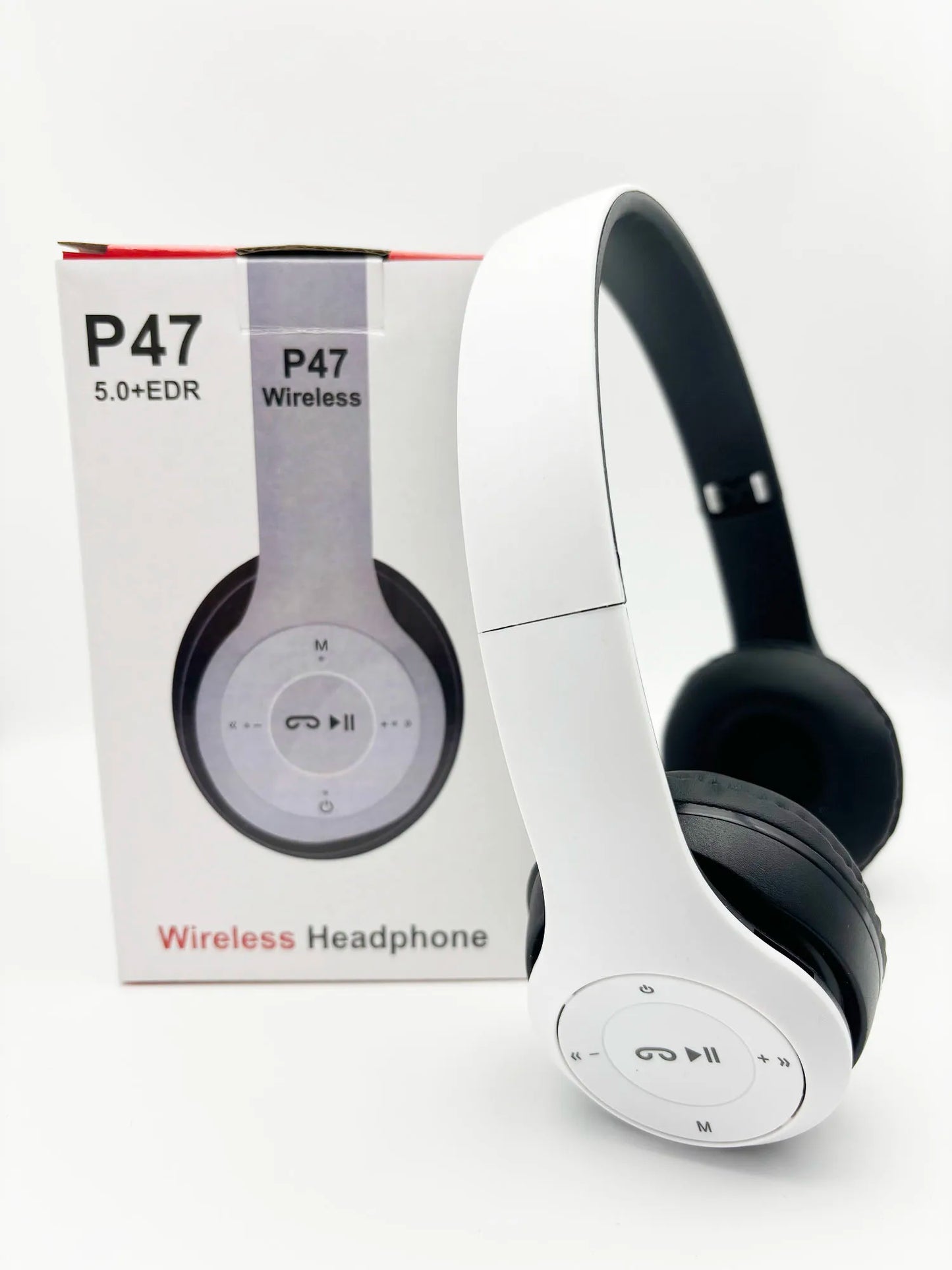 Stereo P47 Wireless Bluetooth 5.0 Headset – Foldable Sports Gaming Headphones with Mic