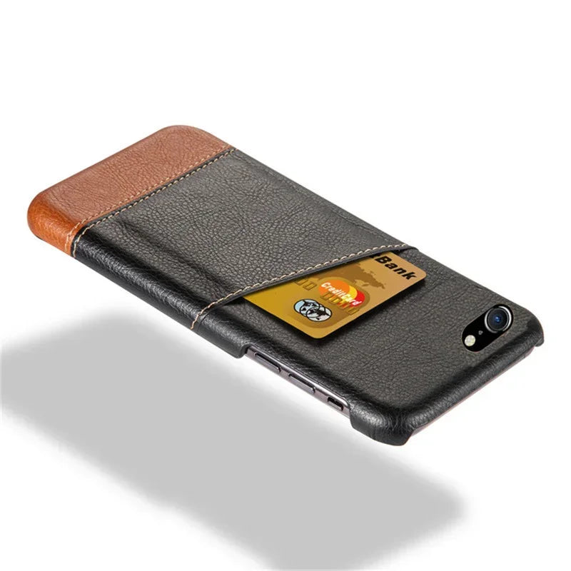 Leather Card Holder Case for iPhone SE