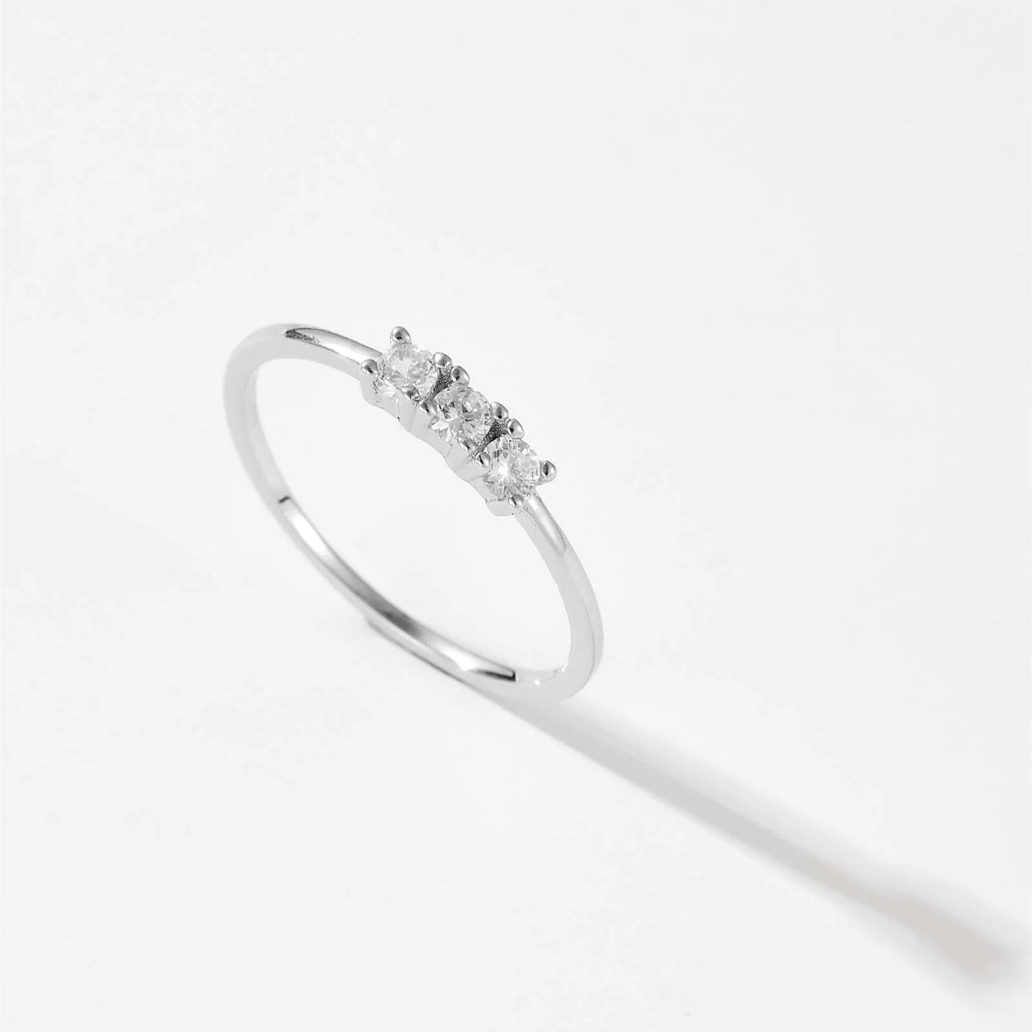 Gold Zircon Trio Ring for Women