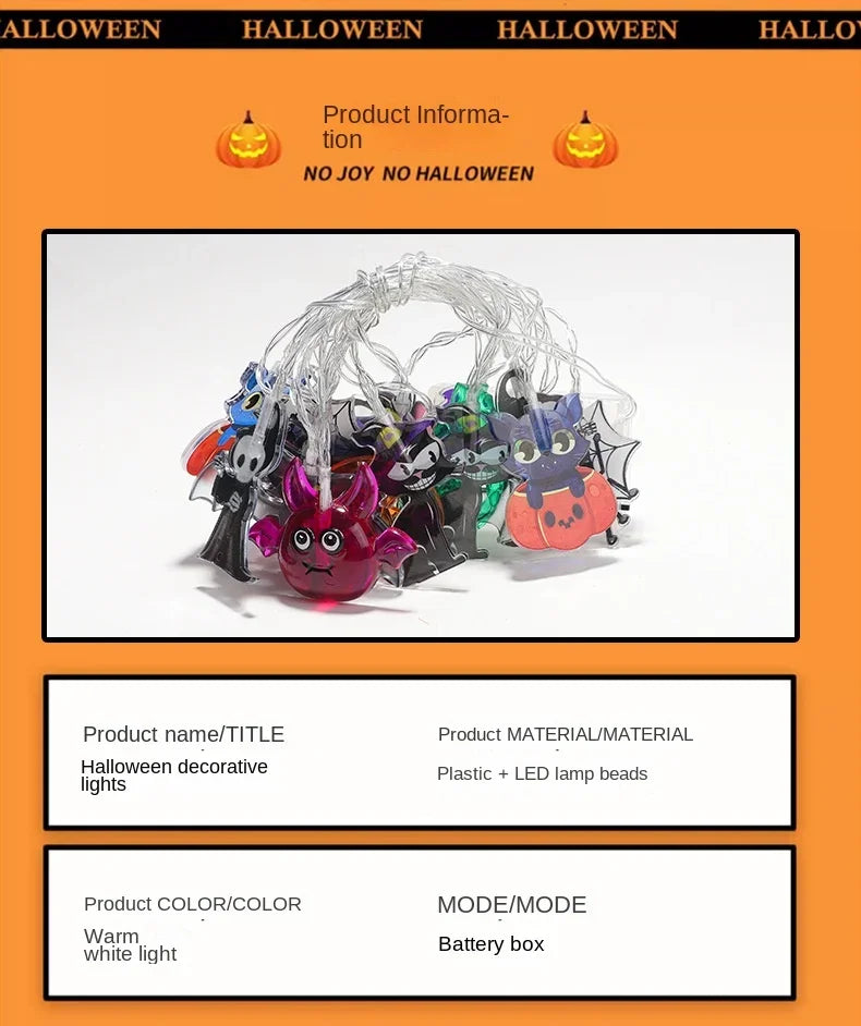 Halloween LED Pumpkin String Lights Bright, Festive, and Perfect for Any Halloween Setup