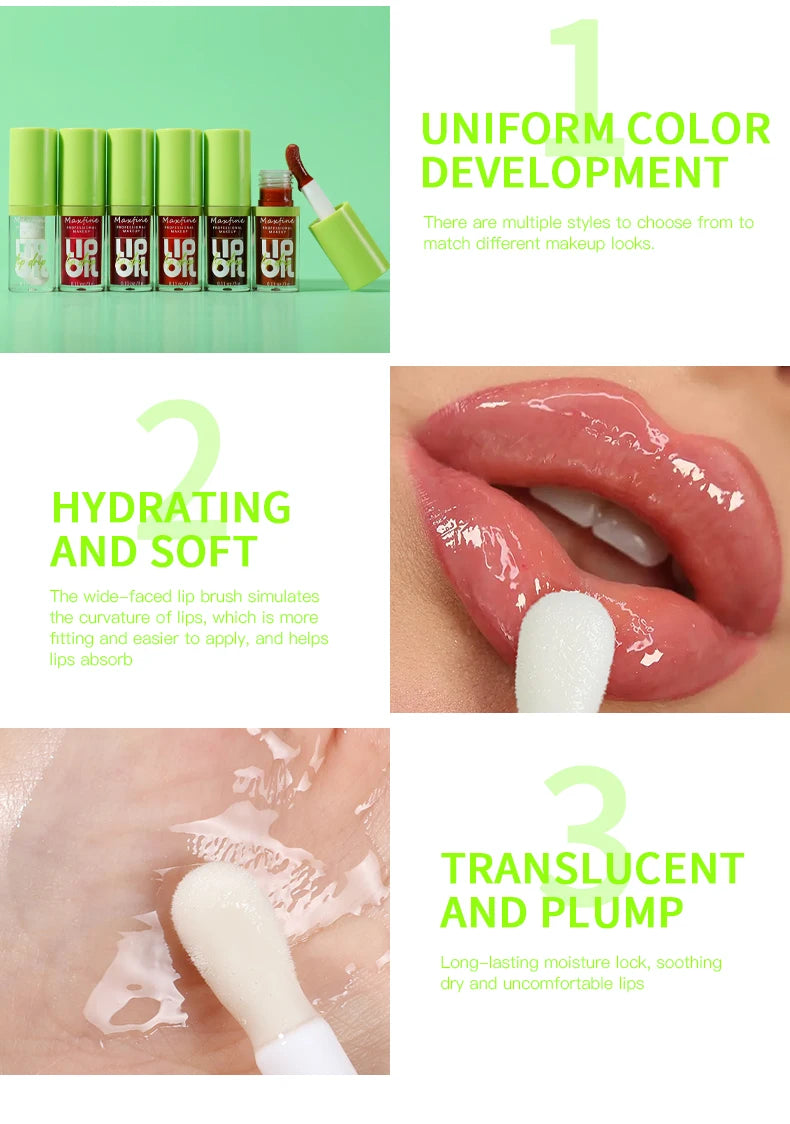 Moisturizing Lip Oil Gloss – Transparent Nourishing Lip Enhancer
