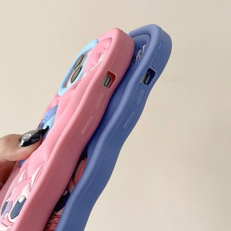 Cute 3D Stitch Cartoon Silicone Phone Case for iPhone Models
