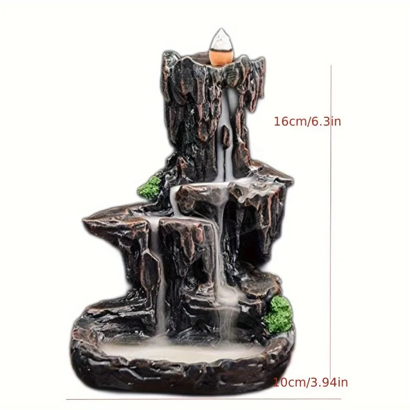 Mountain Waterfall Backflow Incense Burner – Aromatherapy and Home Decor