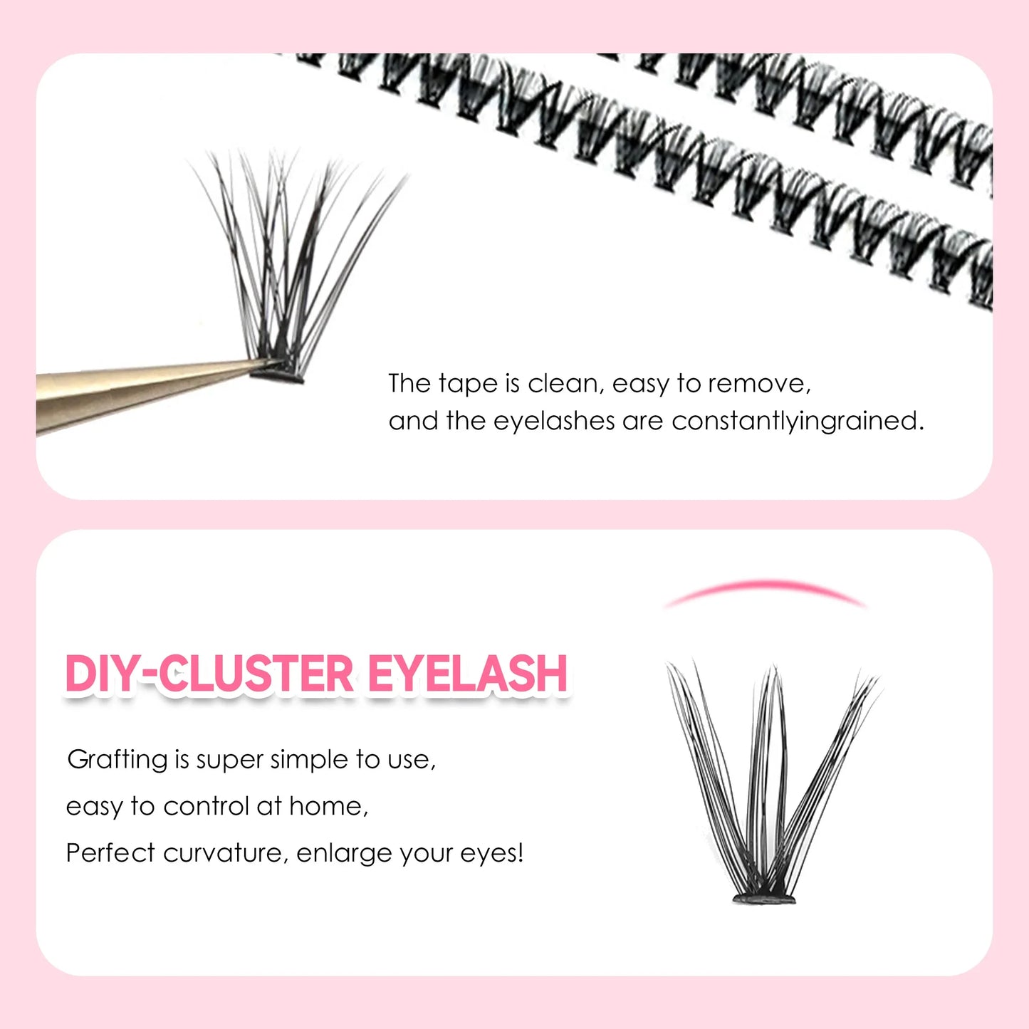 DIY Eyelash Extension Kit – 200 PCS Lash Clusters with Bond & Seal