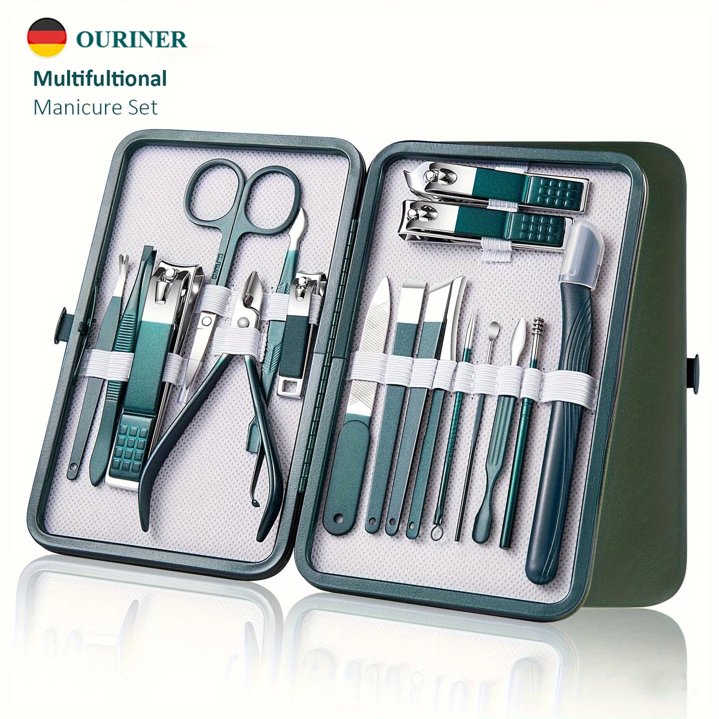 Professional Nail Care Kit – 7/10/12/18 Piece Stainless Steel Manicure & Pedicure Set with Travel Case