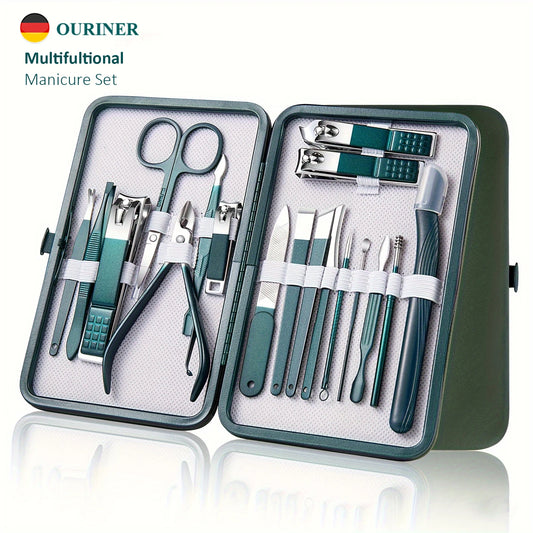 Professional Nail Care Kit – 7/10/12/18 Piece Stainless Steel Manicure & Pedicure Set with Travel Case