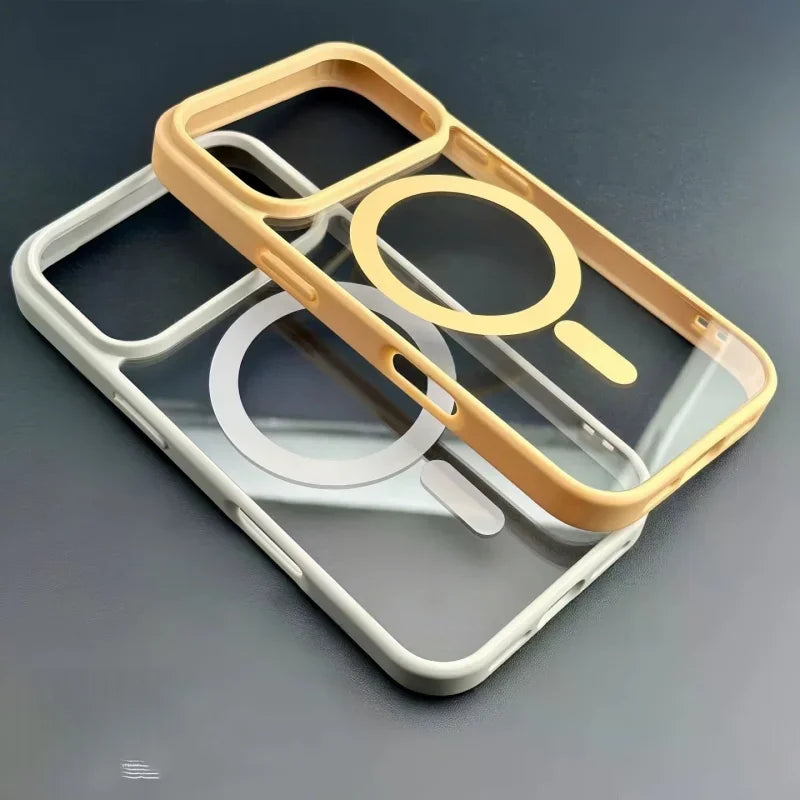 Transparent MagSafe Acrylic Case for iPhone – Shockproof Slim Cover