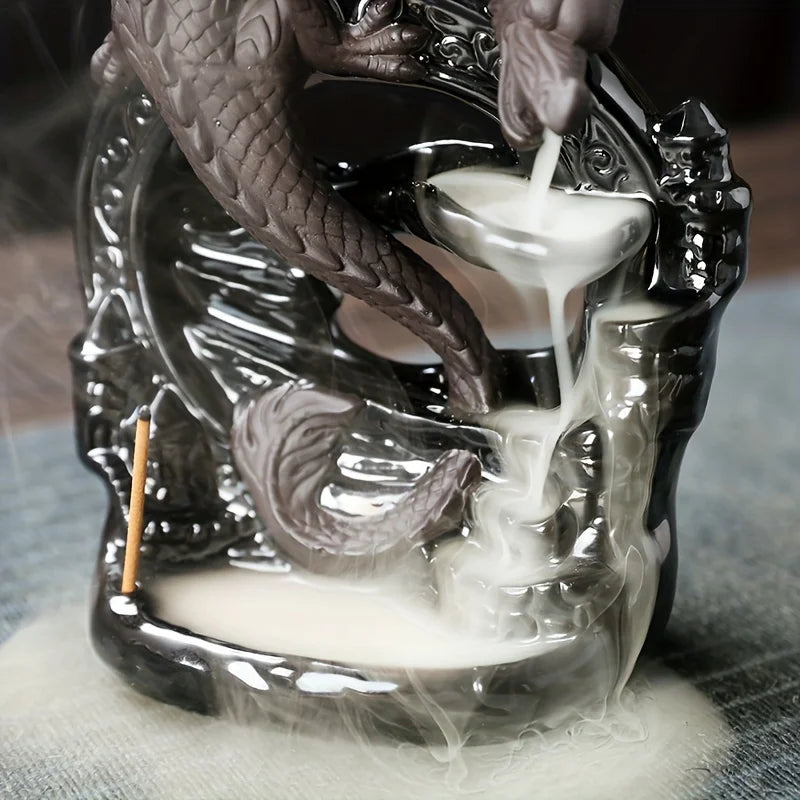 Dragon Backflow Incense Holder for Home Decor – Aromatherapy and Air Purification