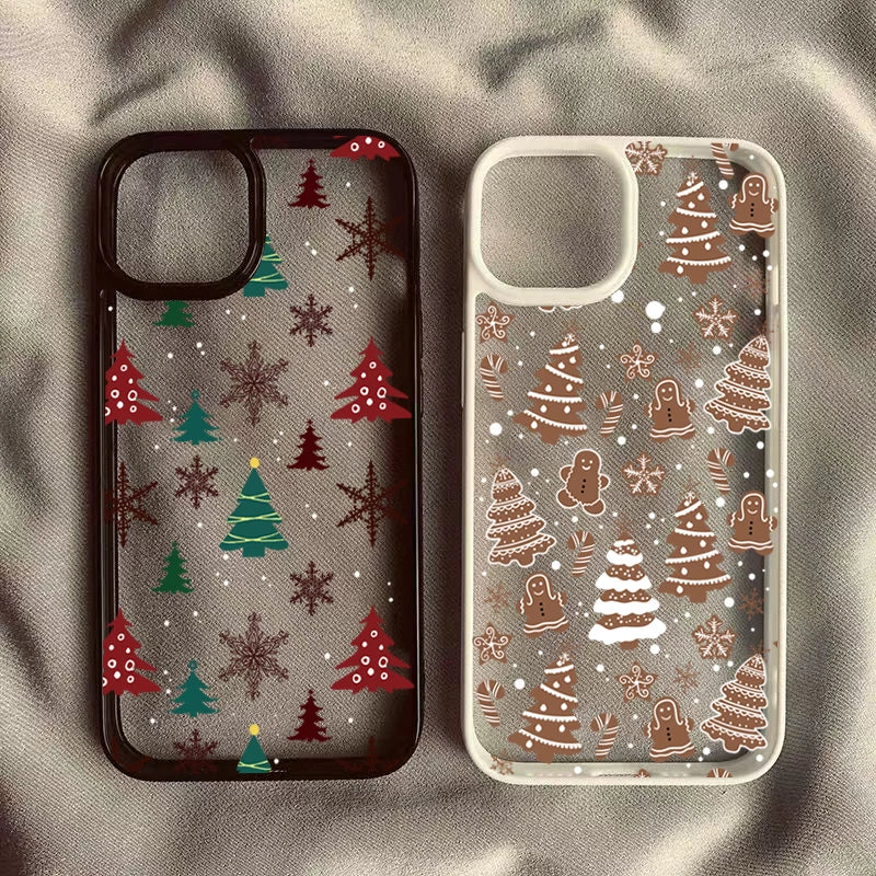 Christmas Tree Snowman Clear Case for iPhone – Shockproof Soft TPU Cover