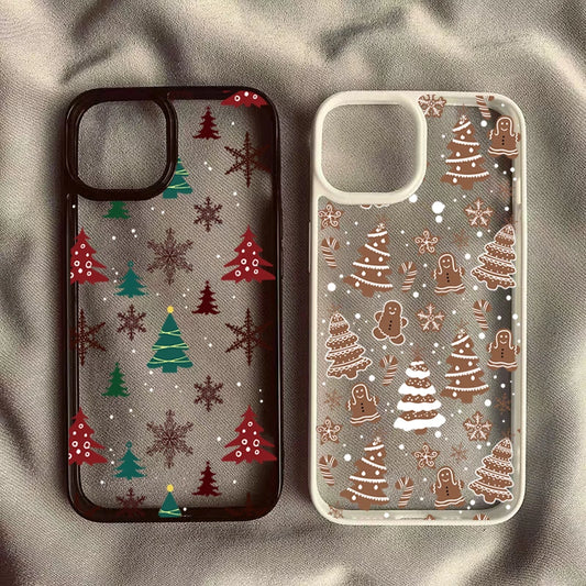 Christmas Tree Snowman Clear Case for iPhone – Shockproof Soft TPU Cover