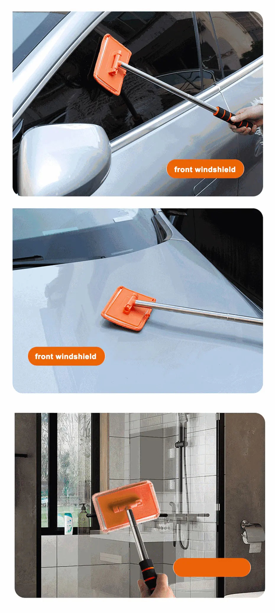 Car Windshield Defogging Brush – Telescopic Handle