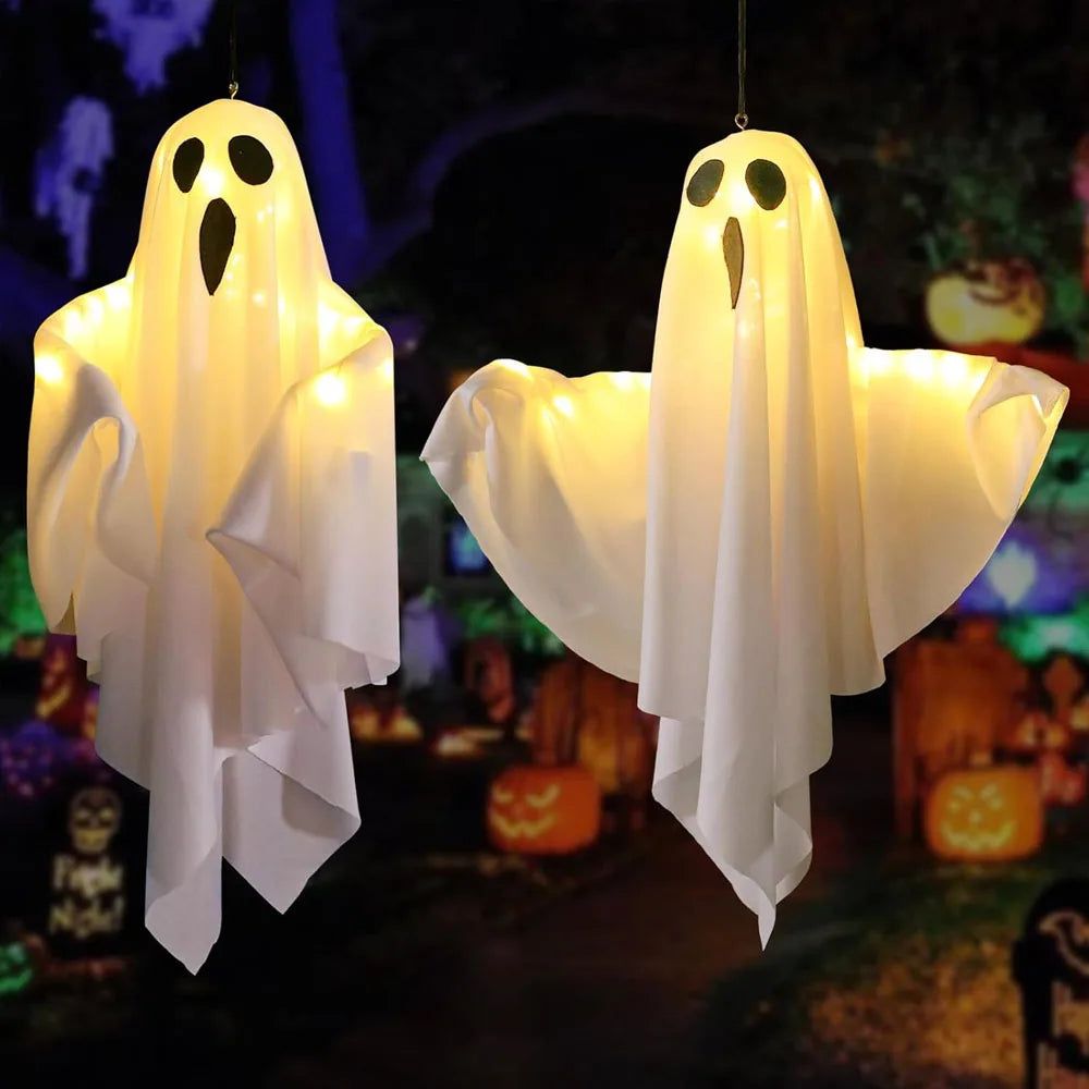 Halloween Hanging Ghost Lights – Glowing, Spooky, and Perfect for Indoor or Outdoor Decor