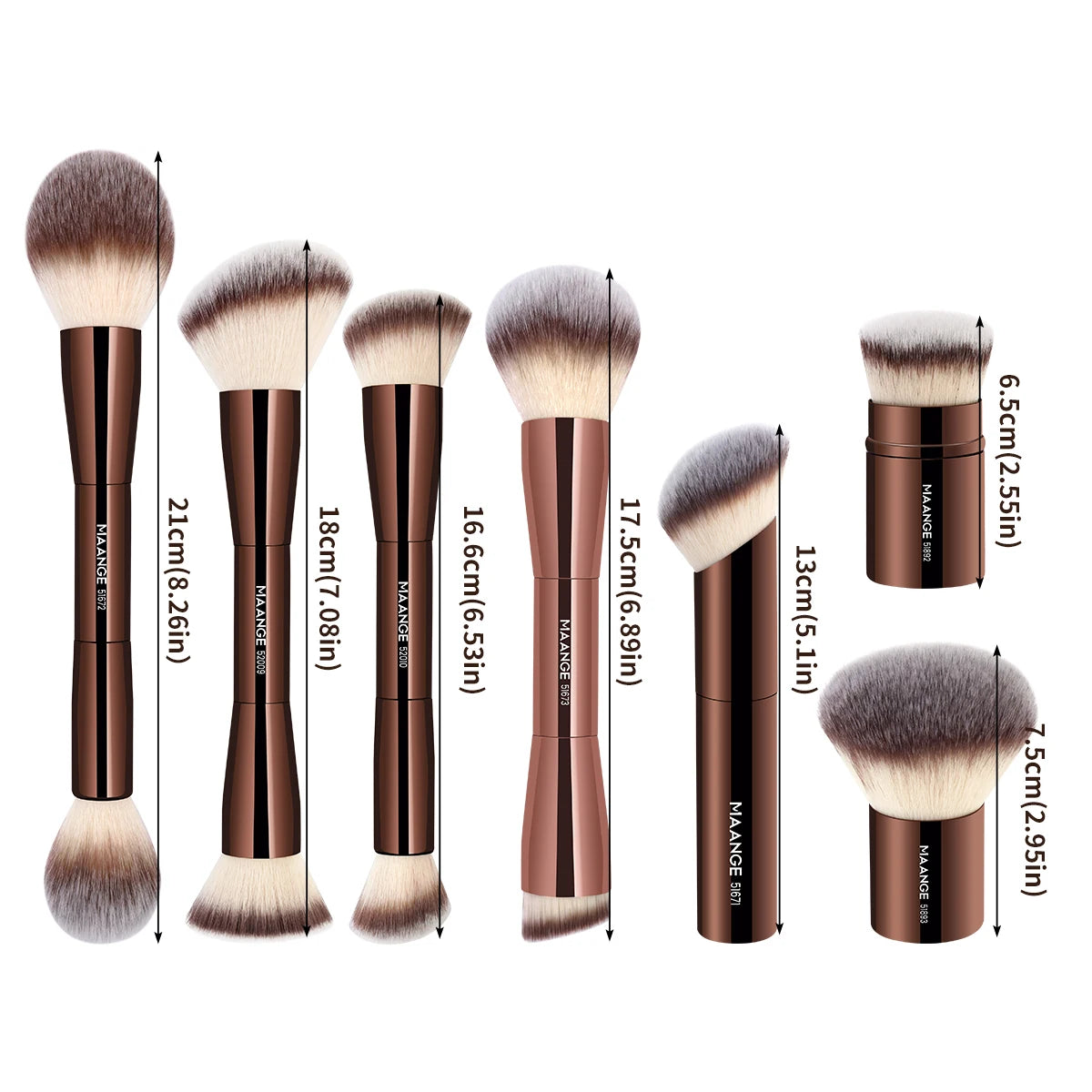 MAANGE Double-Head Makeup Brushes – Professional Beauty Tool for a Flawless Finish
