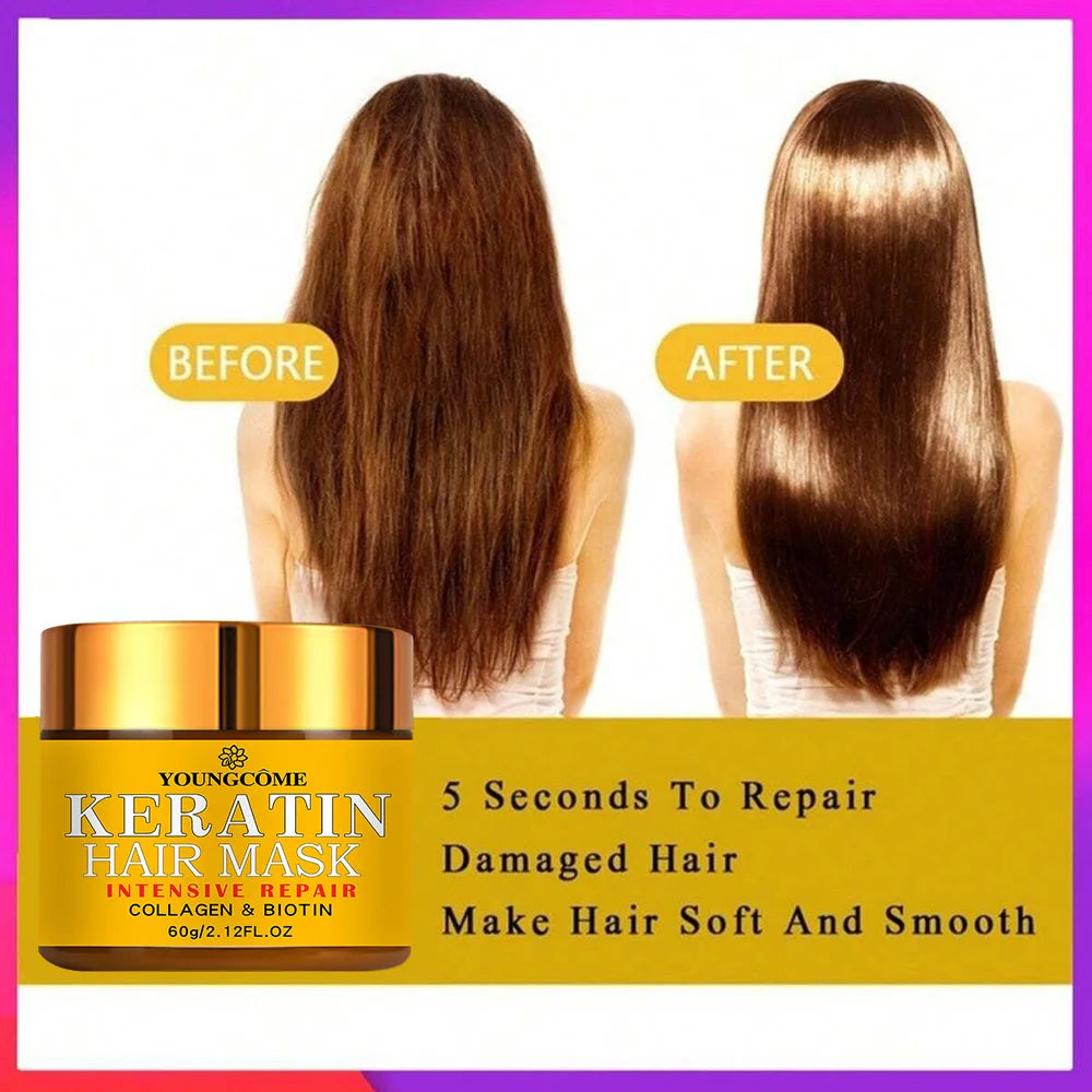 Keratin Hair Mask – Biotin & Collagen Treatment for Dry & Damaged Hair