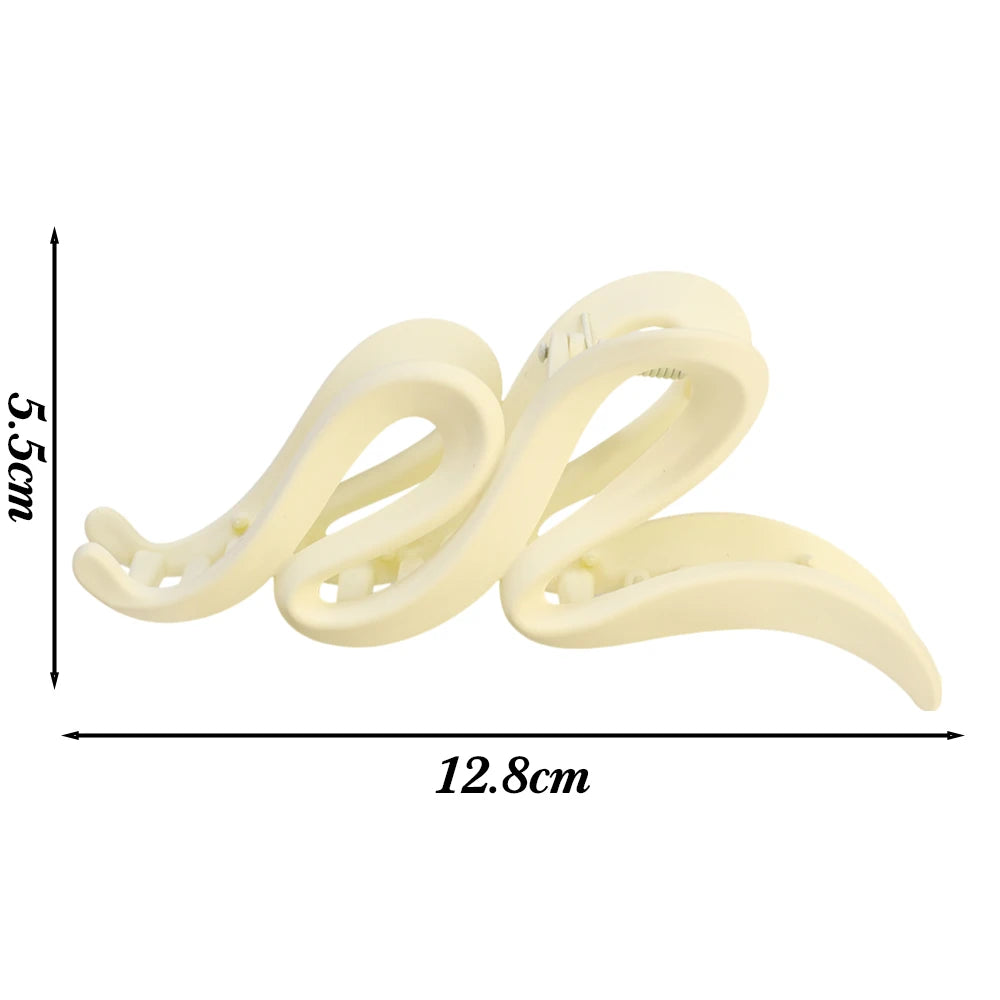 13cm Matte Wave Acrylic Hair Claw Clip for Women
