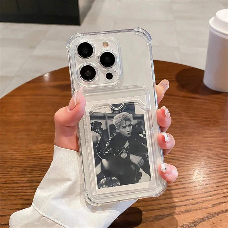 Transparent Card Holder Case for iPhone