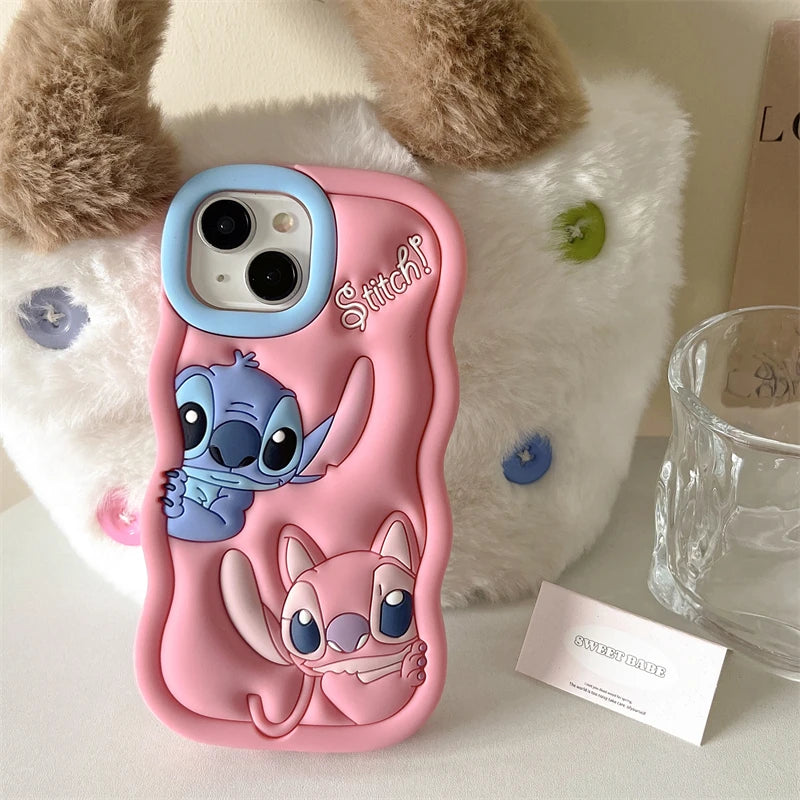 3D Cartoon Silicone Case with Keychain for iPhone – Cute Soft Shockproof Cover