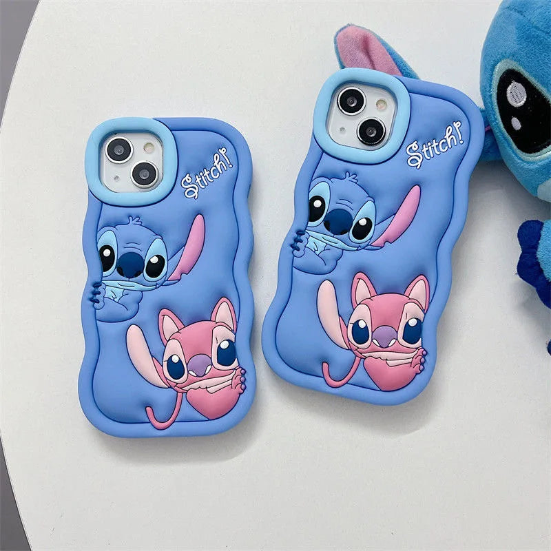 Cute 3D Stitch Cartoon Silicone Phone Case for iPhone Models