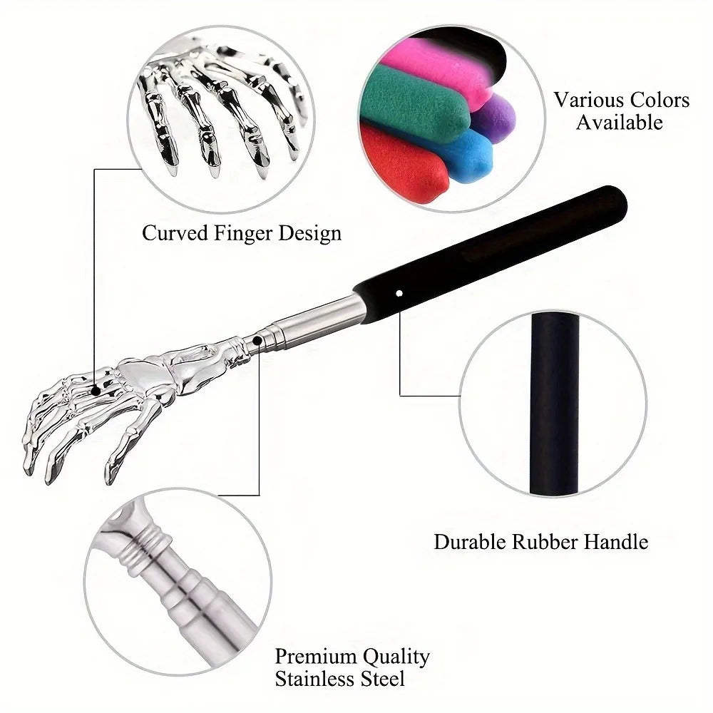 Portable Extendable Back Scratcher – Stainless Steel Telescopic Massager
