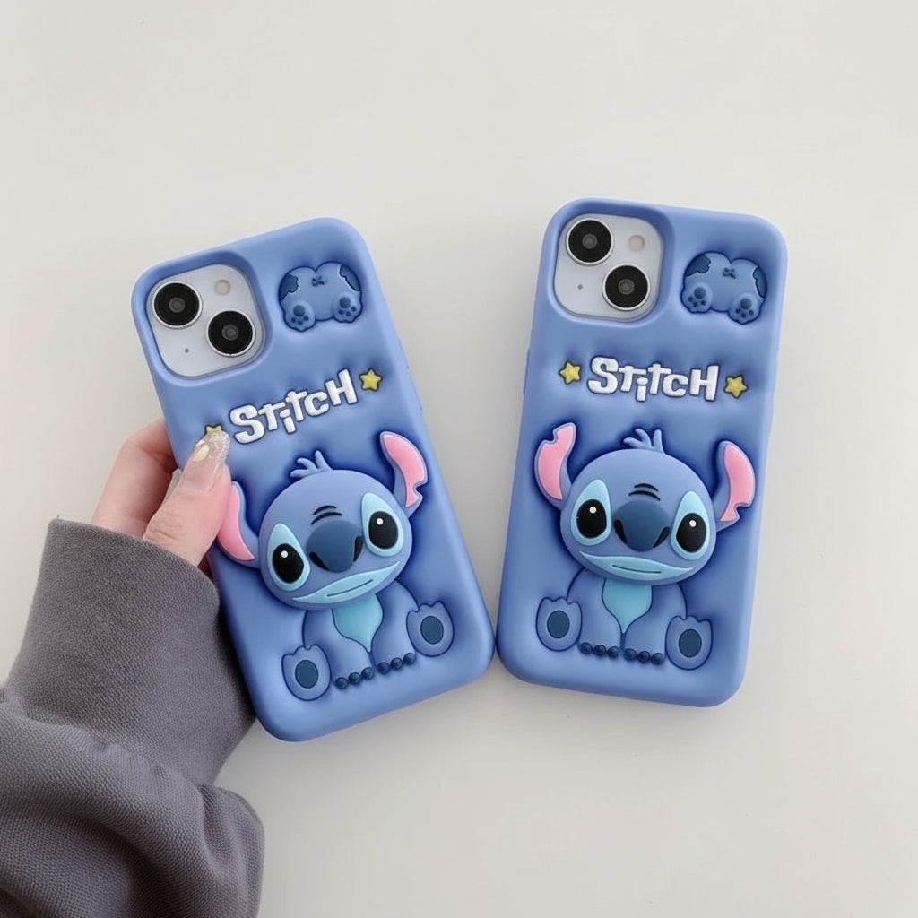 3D Cartoon Silicone Case for iPhone – Soft Shockproof Grip Cover