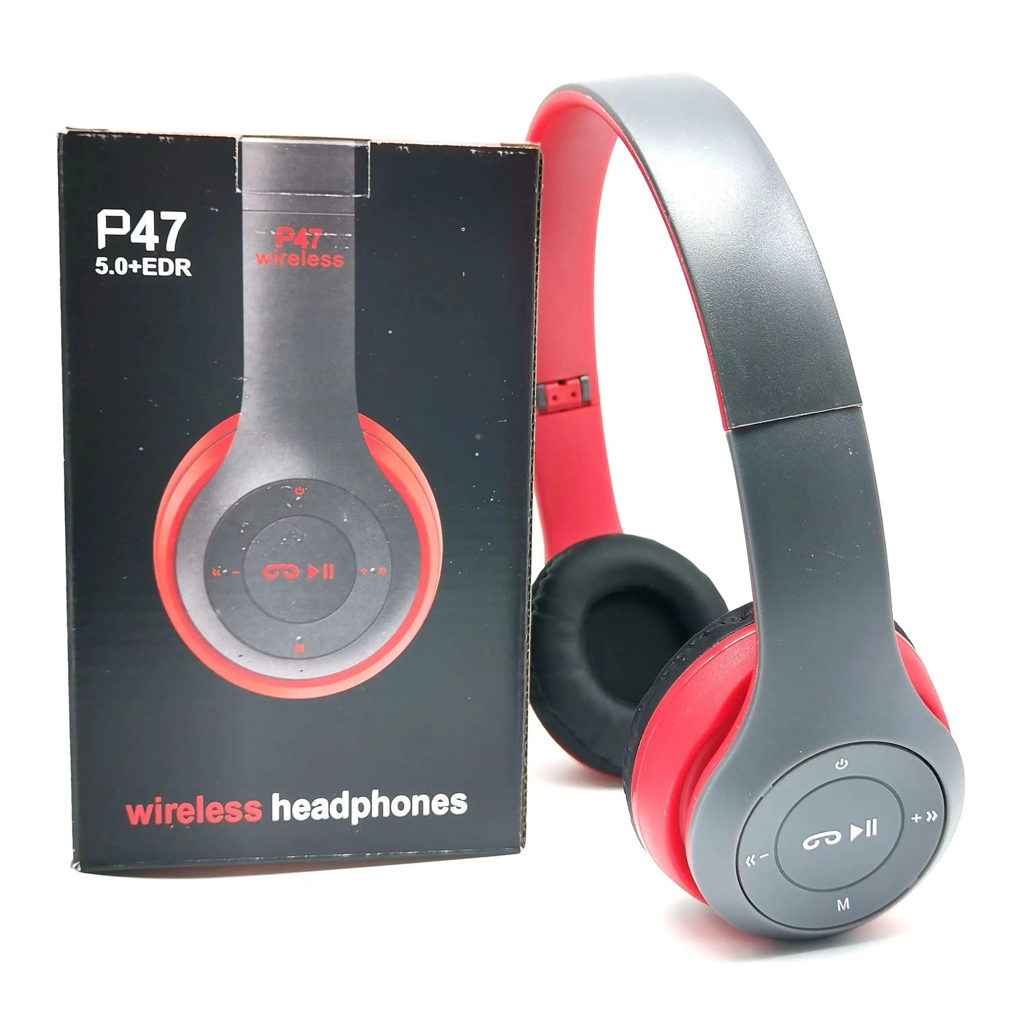 Stereo P47 Wireless Bluetooth 5.0 Headset – Foldable Sports Gaming Headphones with Mic