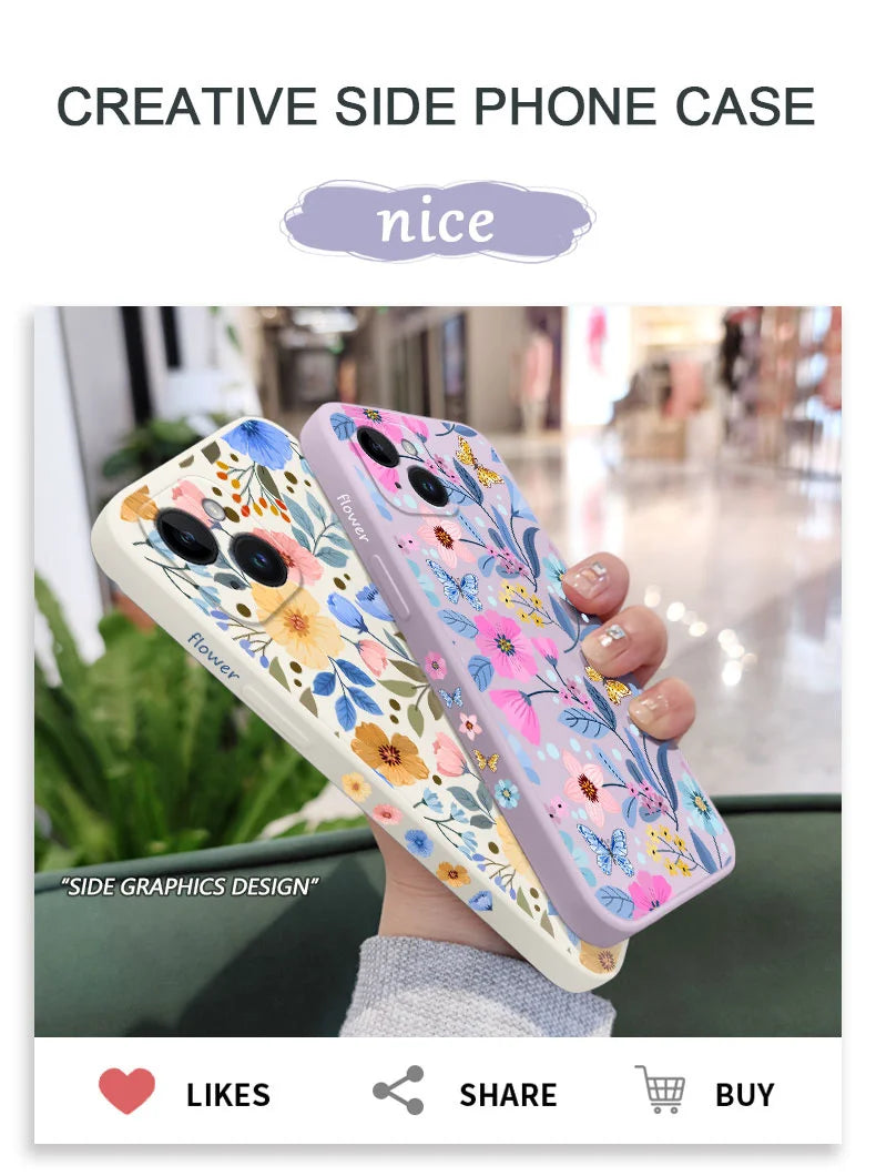 Miss Pattern Flower Phone Case  Stylish & Protective