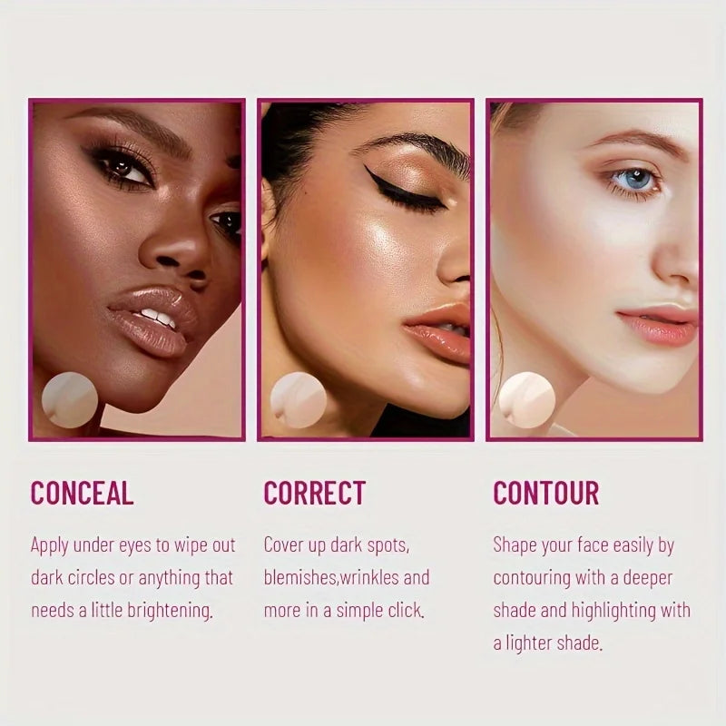 Full Coverage Concealer – Sponge Head Liquid Foundation for Dark Circles & Blemishes