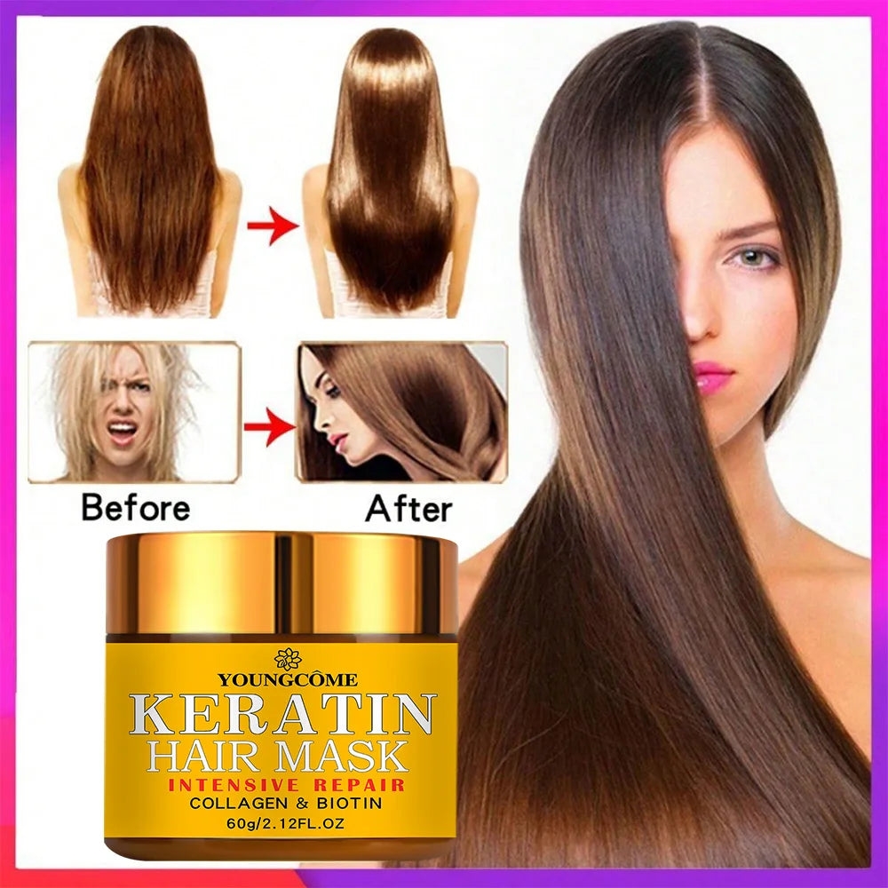 Keratin Hair Mask – Biotin & Collagen Treatment for Dry & Damaged Hair