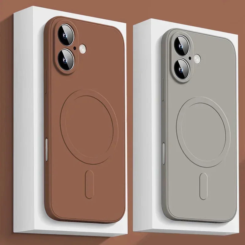 MagSafe-Compatible Liquid Silicone Case for iPhone – Soft Shockproof Cover