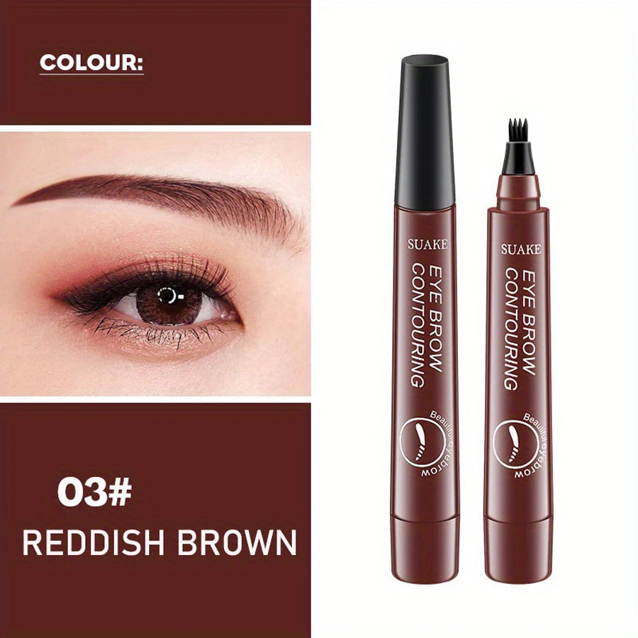 Waterproof Eyebrow Pen – Microblading 4-Tip Pencil for Natural Brows