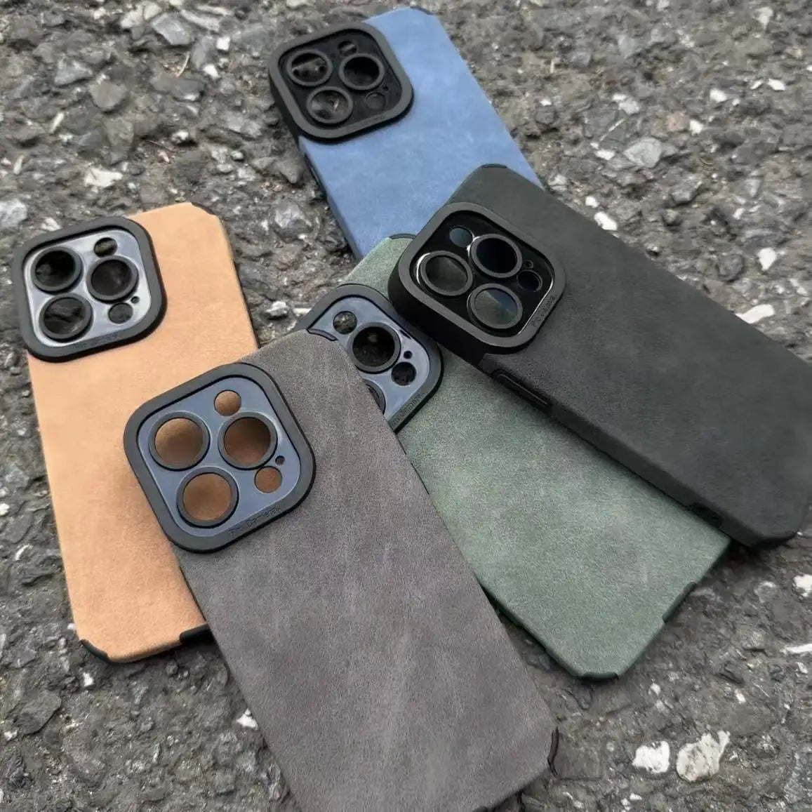 Matte Leather Silicone Case for iPhone – Shockproof Soft Cover